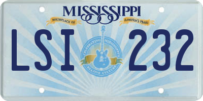 MS license plate LSI232