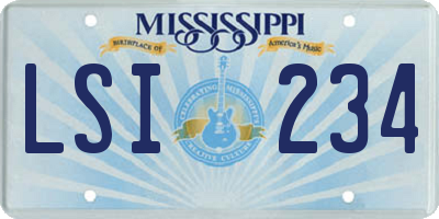 MS license plate LSI234