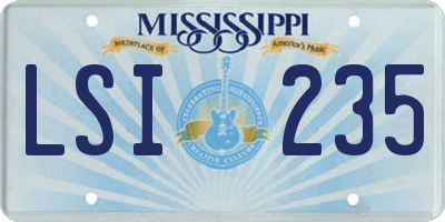 MS license plate LSI235