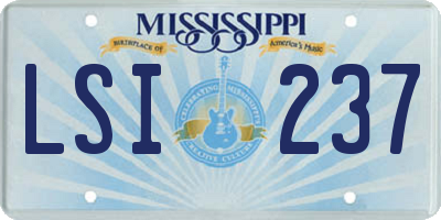 MS license plate LSI237