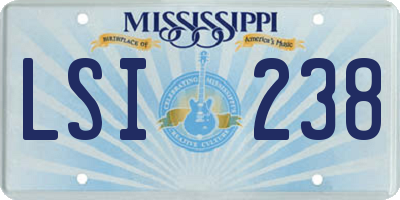 MS license plate LSI238