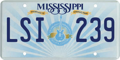 MS license plate LSI239