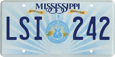 MS license plate LSI242