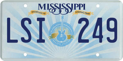 MS license plate LSI249