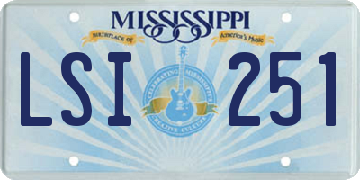 MS license plate LSI251