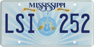 MS license plate LSI252