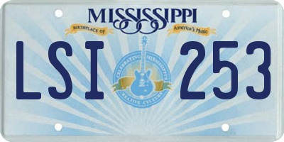 MS license plate LSI253
