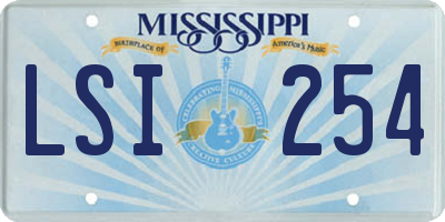 MS license plate LSI254