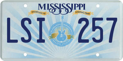 MS license plate LSI257