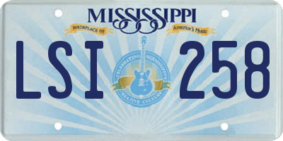 MS license plate LSI258