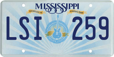 MS license plate LSI259