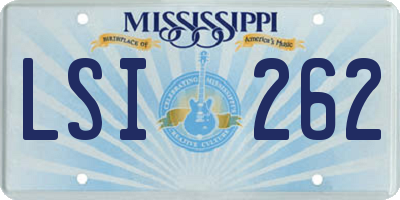 MS license plate LSI262