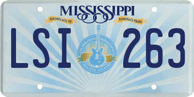 MS license plate LSI263