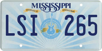 MS license plate LSI265