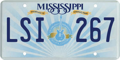 MS license plate LSI267