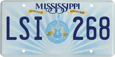 MS license plate LSI268