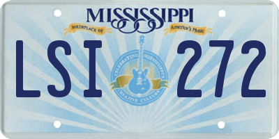 MS license plate LSI272