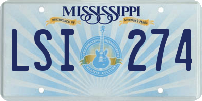 MS license plate LSI274