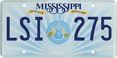 MS license plate LSI275