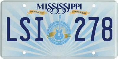 MS license plate LSI278