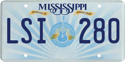 MS license plate LSI280