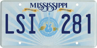 MS license plate LSI281