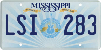 MS license plate LSI283