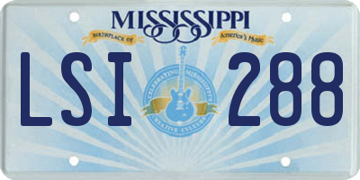 MS license plate LSI288