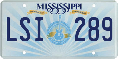 MS license plate LSI289