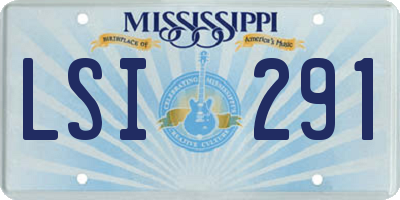 MS license plate LSI291