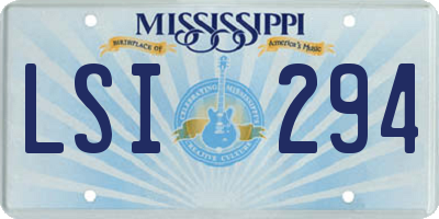 MS license plate LSI294