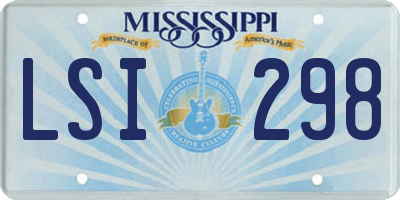 MS license plate LSI298