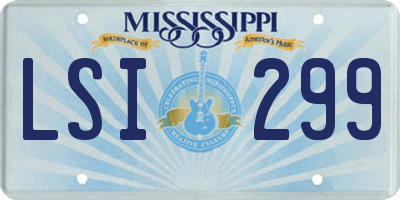 MS license plate LSI299