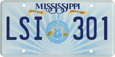 MS license plate LSI301