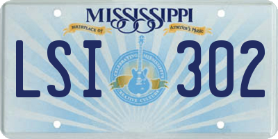 MS license plate LSI302