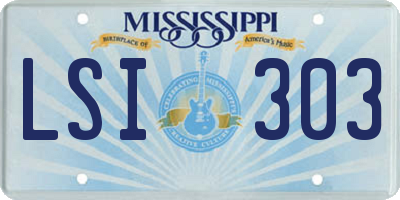MS license plate LSI303