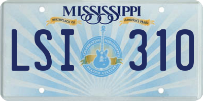 MS license plate LSI310