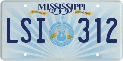 MS license plate LSI312