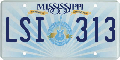 MS license plate LSI313