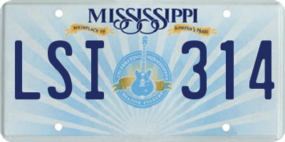 MS license plate LSI314
