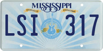 MS license plate LSI317