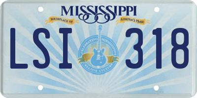 MS license plate LSI318