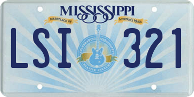 MS license plate LSI321