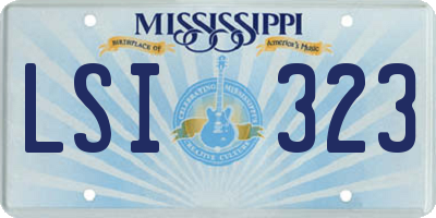 MS license plate LSI323