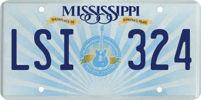 MS license plate LSI324