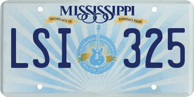 MS license plate LSI325