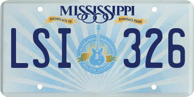 MS license plate LSI326