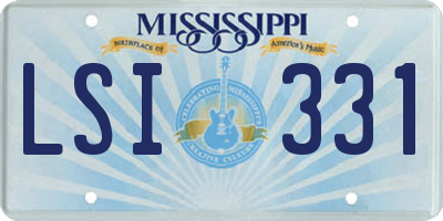 MS license plate LSI331