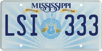 MS license plate LSI333