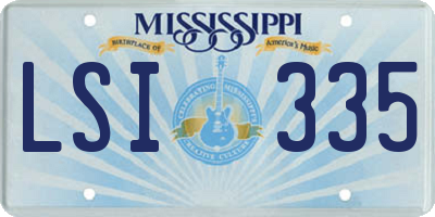 MS license plate LSI335